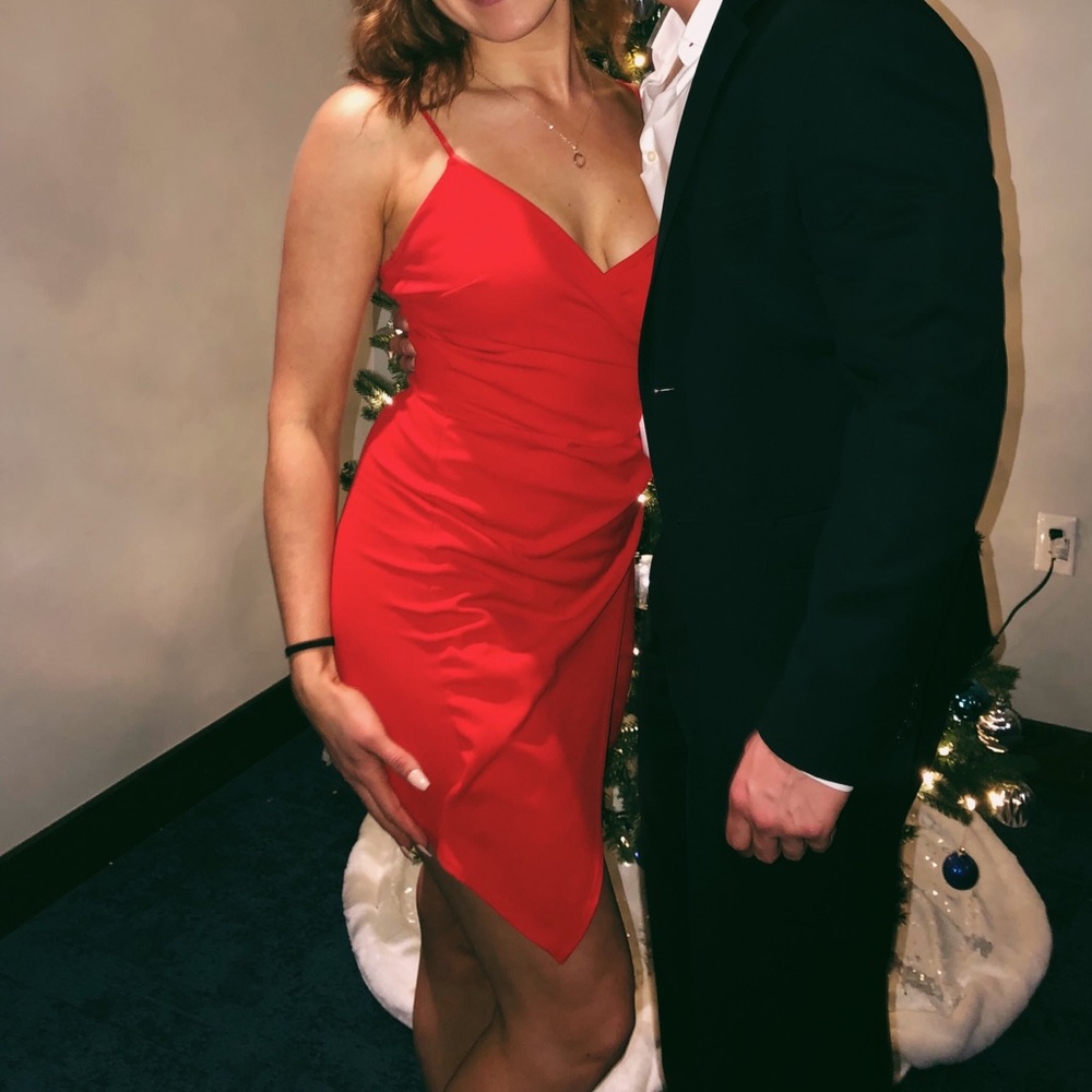 Red mini dress